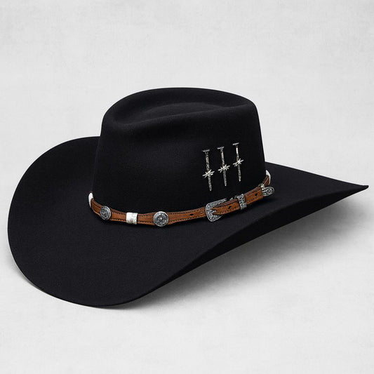 Chapeu 3 Cravos Americano Preto