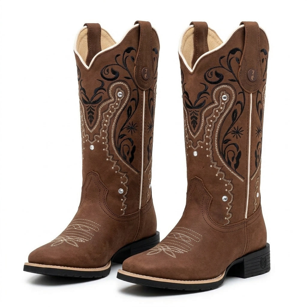 Bota Texana – Couro Horse Bordado Florência